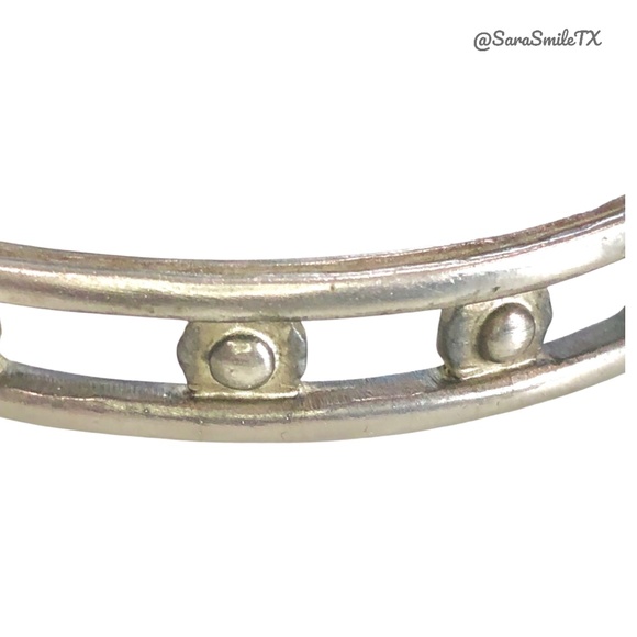 GIVENCHY Authentic Antiqued-Finish Silver-Tone Grecian Bangle Bracelet - Picture 5 of 9